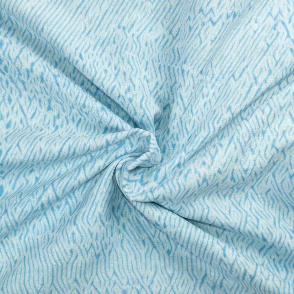 Abstract Sky Blue Shibori 90 GSM Pure Cotton Fabric