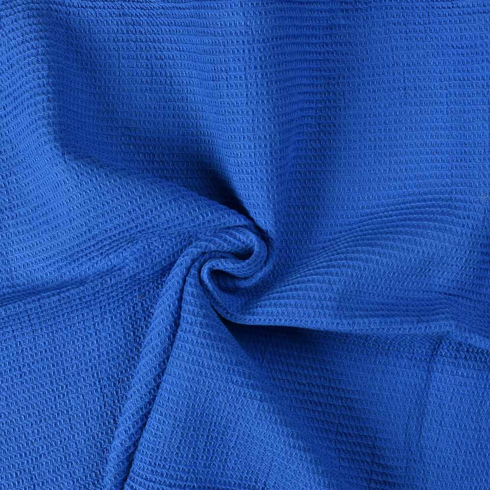 Blue Honeycomb Weave Pure Cotton 122 GSM Handwoven Fabric