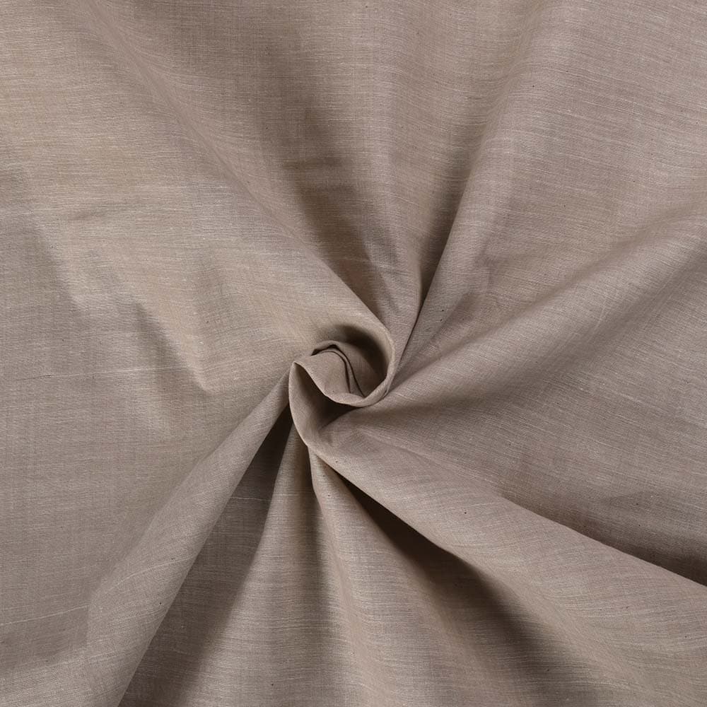 Chambray Brown Pure Cotton 75 GSM Handwoven Fabric