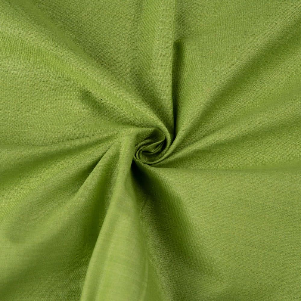 Plain Green Pure Cotton 92 GSM Handwoven Fabric