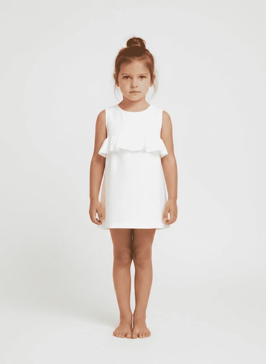 Basic Ruffle Shift Kids Dress