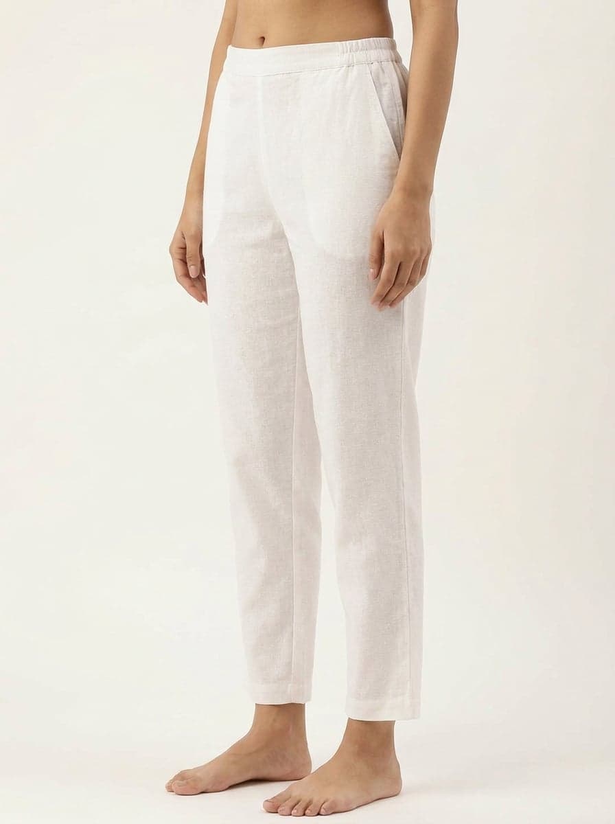 Straight Fit Ankle Pants With Pockets