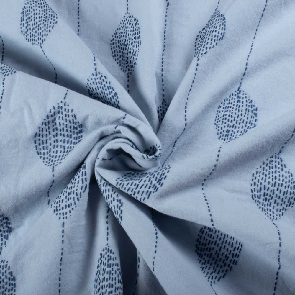 Plain Leaf Drop Khadi Cotton 108 GSM Kantha Fabric