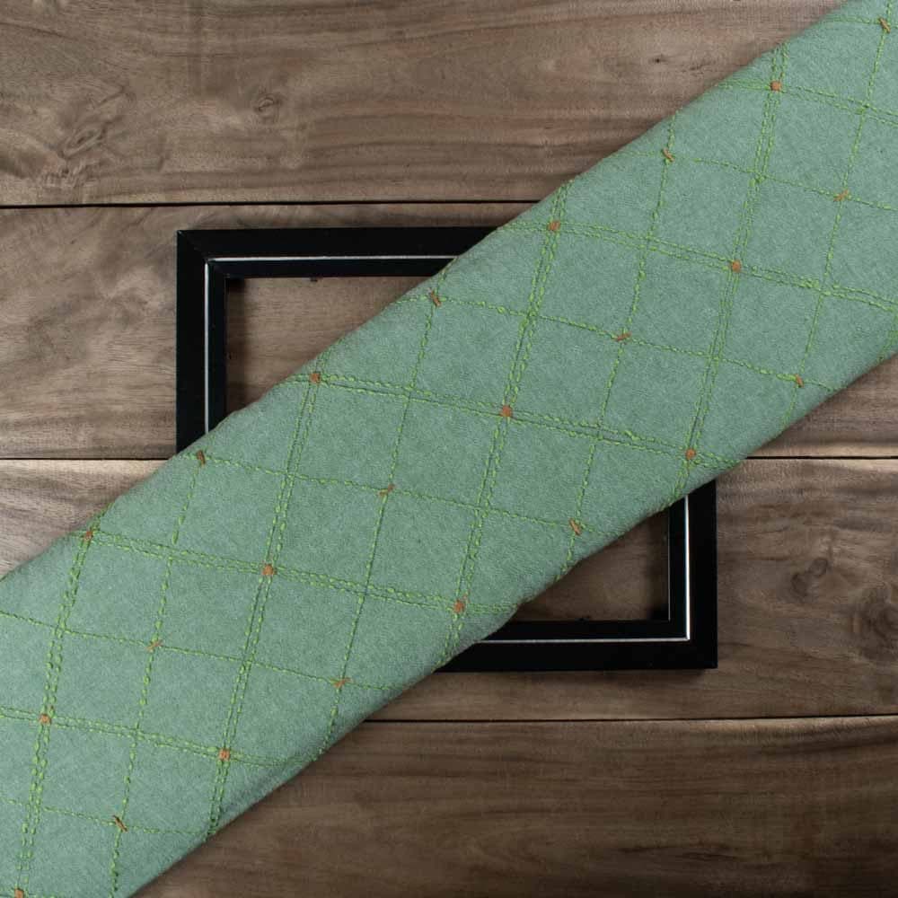 Plain Green Crosswind Pure Cotton 140 GSM Kantha Fabric