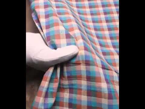 Check Multicolour Pure Cotton 97 GSM Handwoven Fabric 479 — video