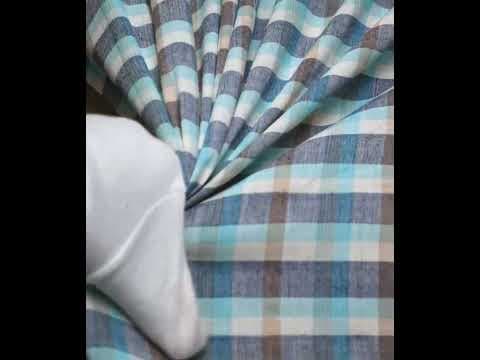 Check Multicolor Pure Cotton 95 GSM Handwoven Fabric 607 — video