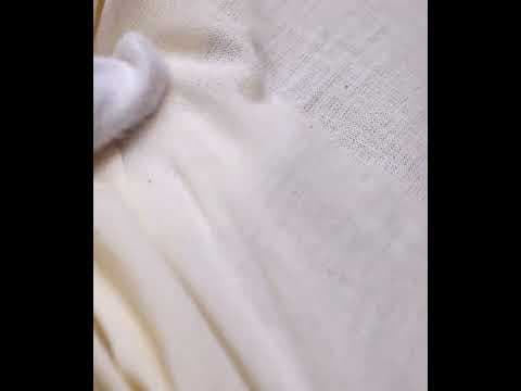 White Pure Cotton Muslin 96 GSM Handwoven Fabric - Bleached Dyeable — video