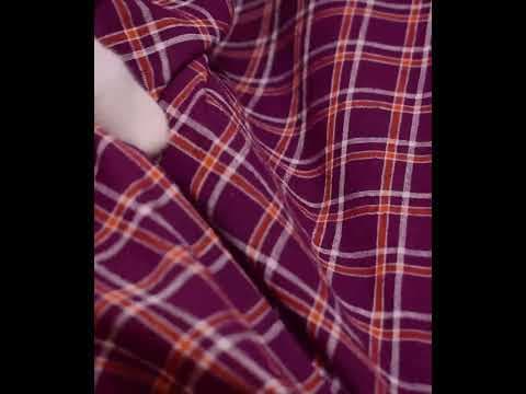 Check Maroon Pure Cotton 89 GSM Handwoven Fabric — video