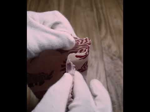 Rose Red Screenprinted Cotton Khadi 104 GSM Handwoven Fabric — video