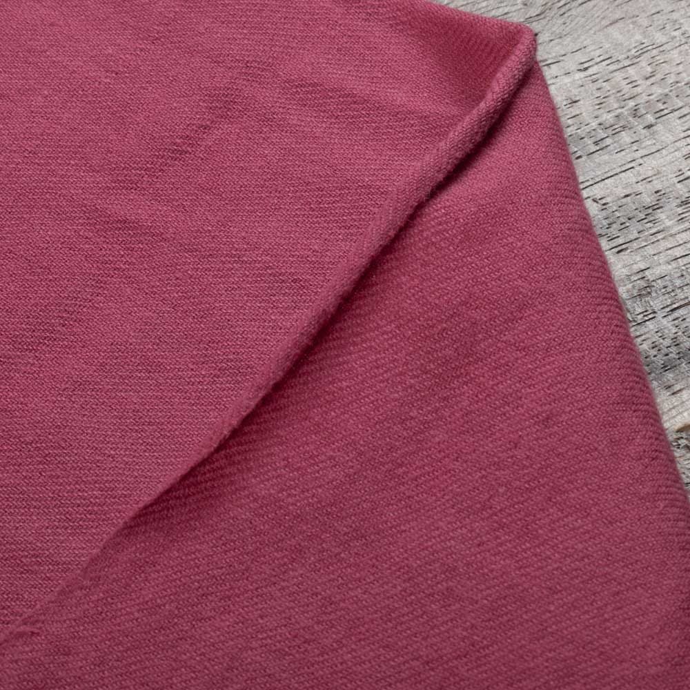 Solid Satin Twill Red Pure Cotton 102 GSM Handwoven Fabric