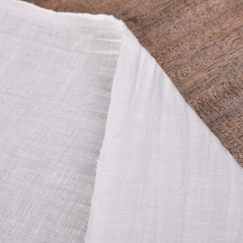 Plain White Khadi Cotton 88 GSM Handwoven Fabric
