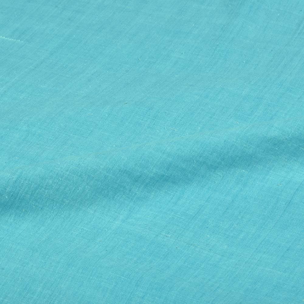 Chambray Blue Khadi Cotton 92 GSM Handwoven Fabric As9
