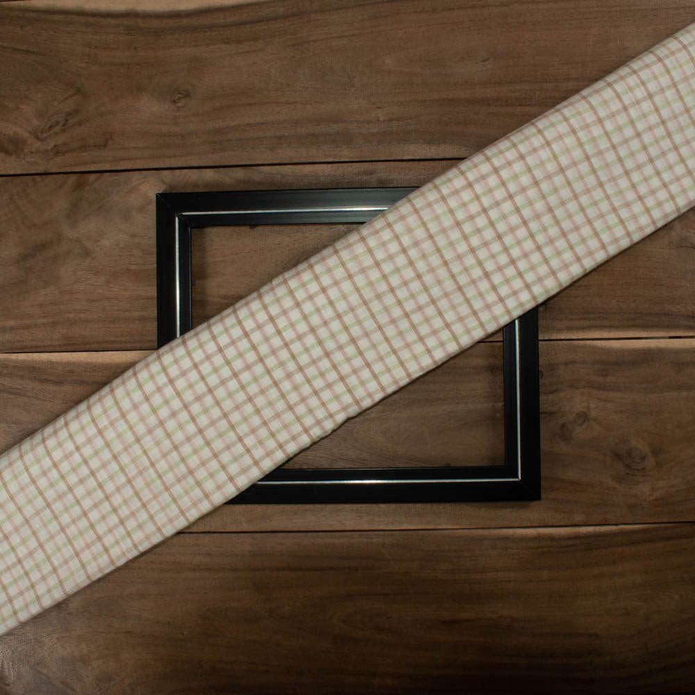Check Multicol Linen Cotton 130 GSM Handwoven Fabric 21