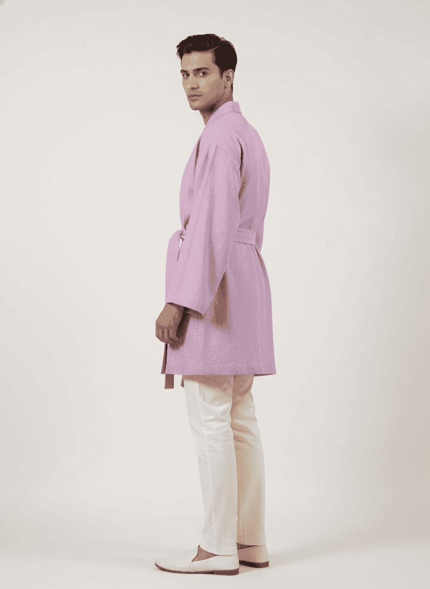 Collared Tie Up Kimono Coat