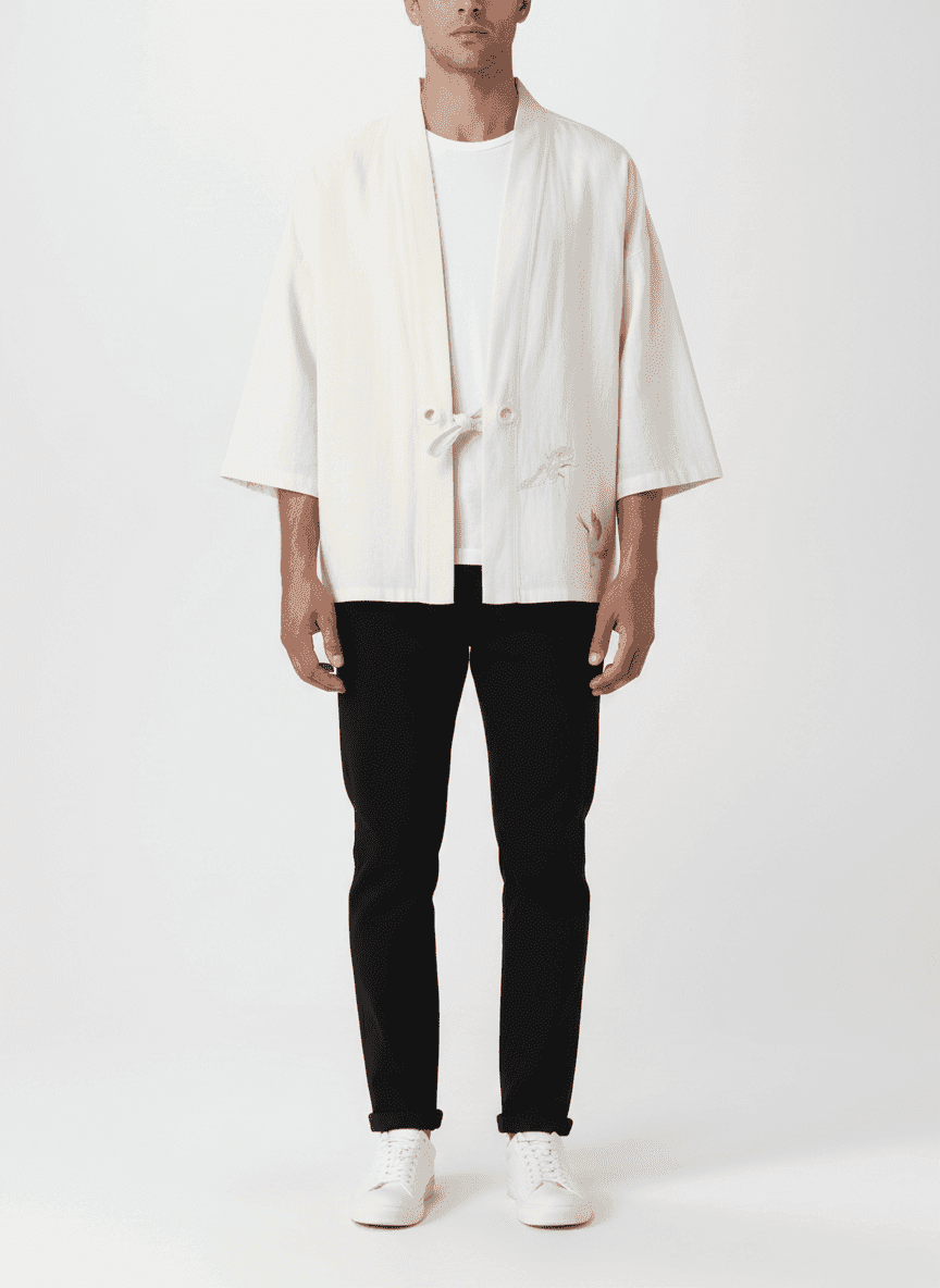 Lose Fit Single Closure Short Kimono