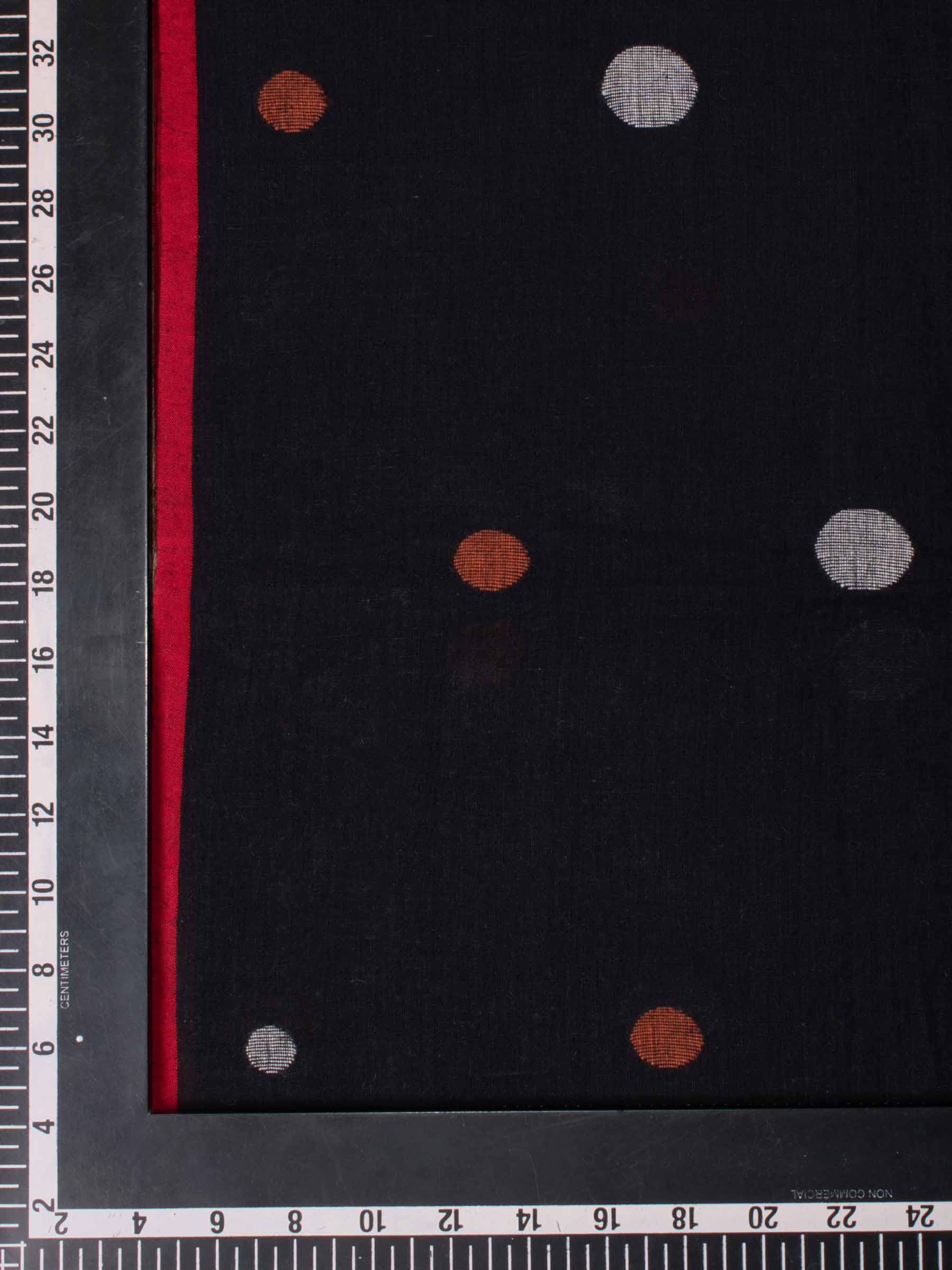 Geometric Black Jamdani Handwoven Cotton Scarf
