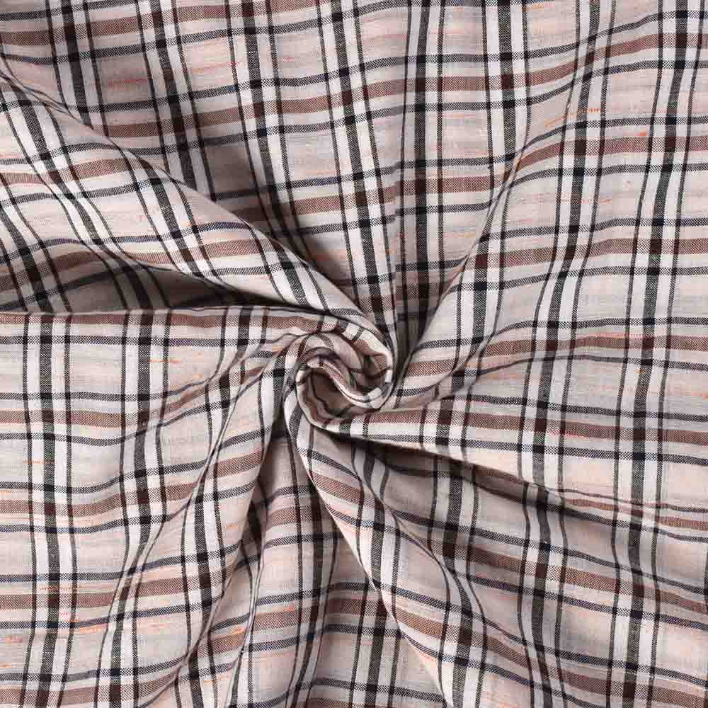 Futki Check Multicolor Khadi Cotton 85 GSM Handwoven Fabric