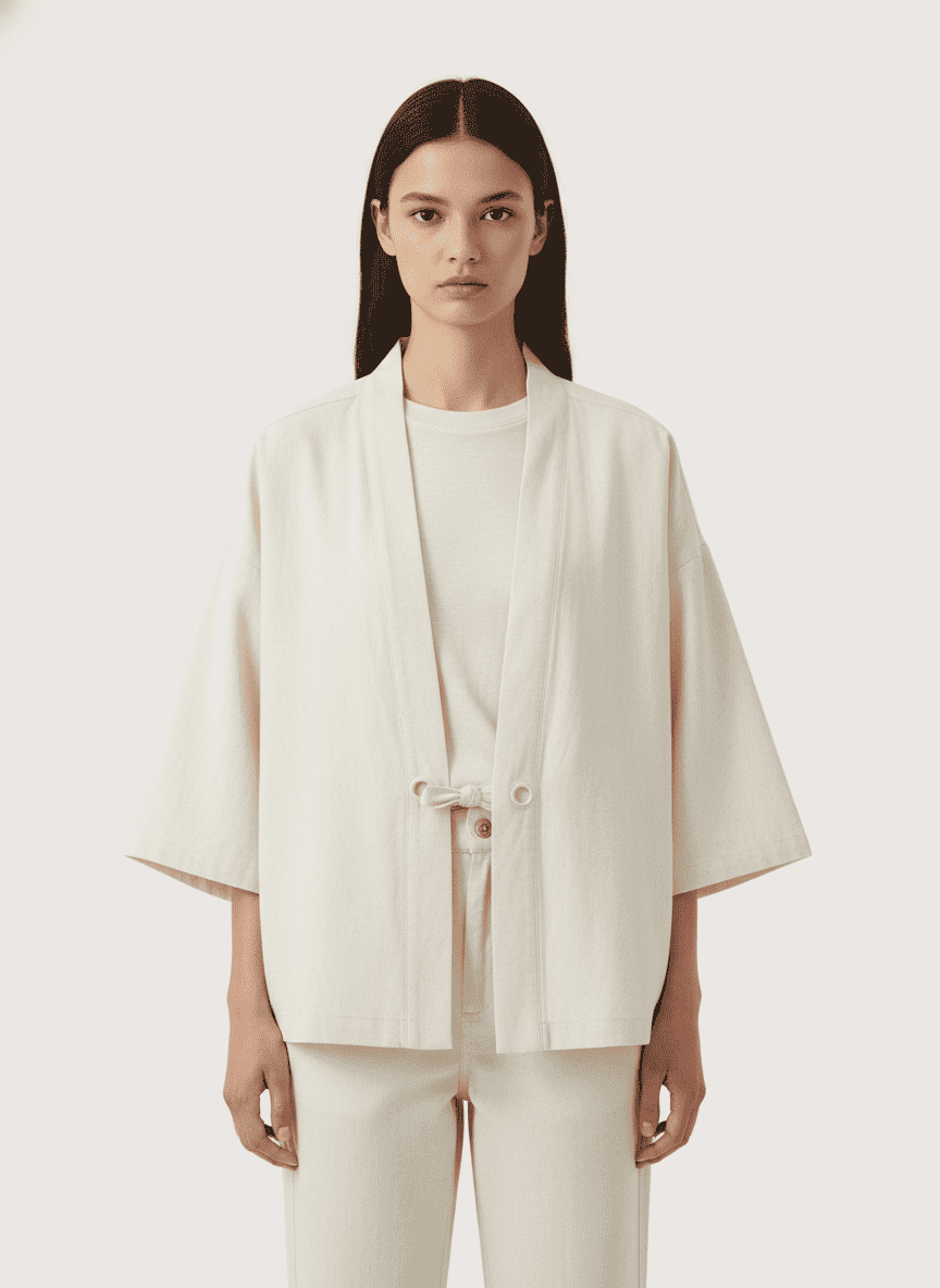Lose Fit Single Closure Short Kimono