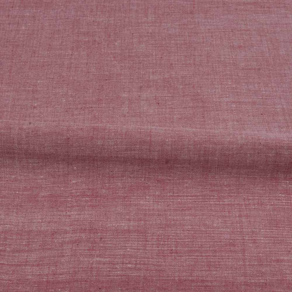 CHAMBRAY RED KHADI COTTON 75 GSM HANDWOVEN FABRIC