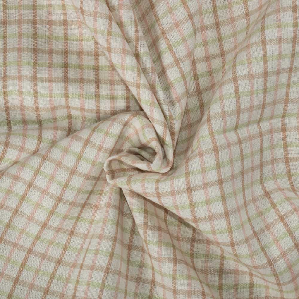 Check Multicol Linen Cotton 130 GSM Handwoven Fabric 21