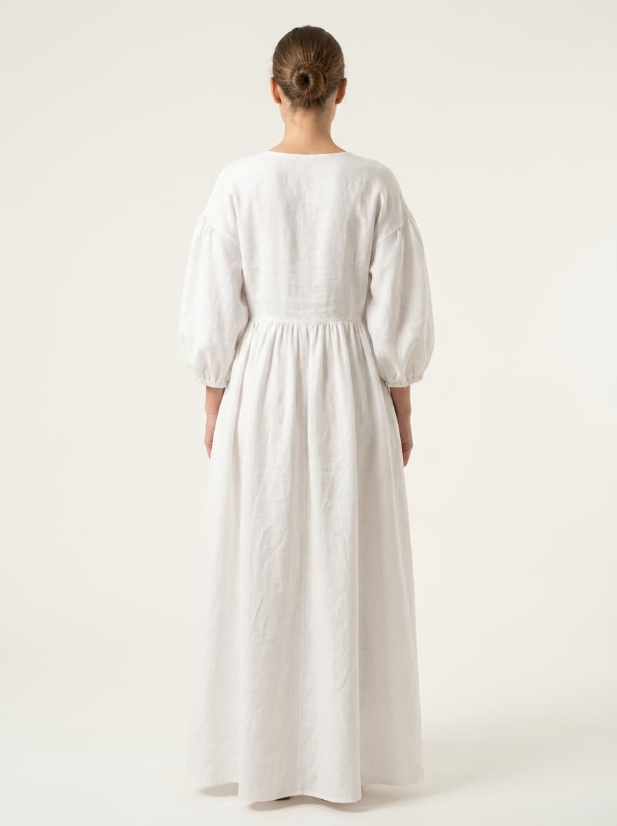 High Gathers Maxi Length Lose Dress