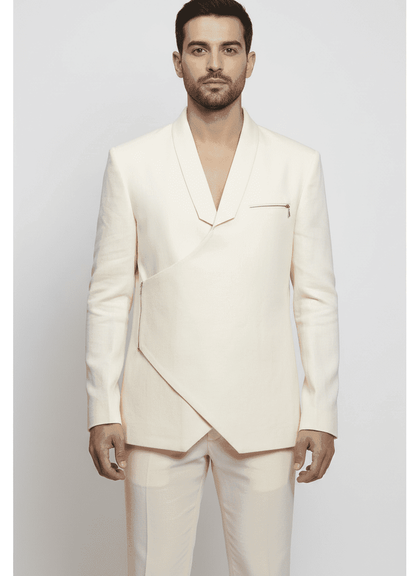Men's Deep V-Neck Indo-Western