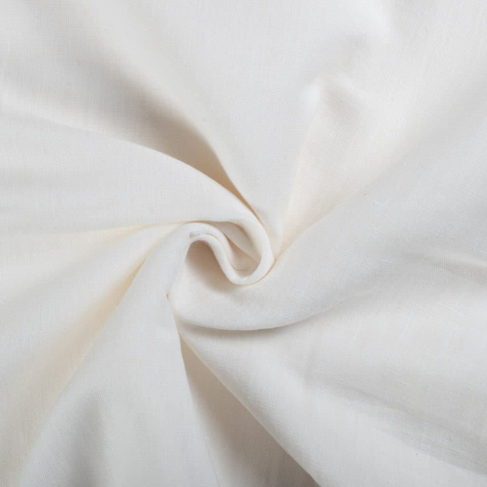 Plain White Linen & Khadi Cotton 135 GSM Handwoven Fabric