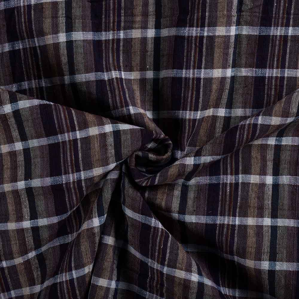 Check Multi Color Pure Cotton 102 GSM Handwoven Fabric