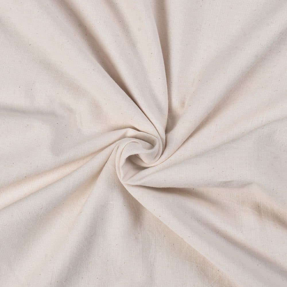 White Pure Cotton Muslin 96 GSM Handwoven Fabric - Bleached Dyeable