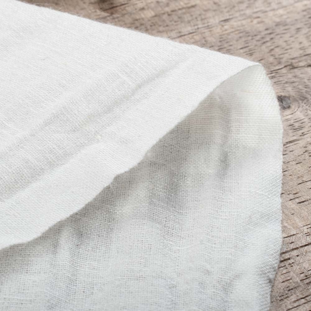 White Linen Cotton Fabric 120 GSM Handwoven