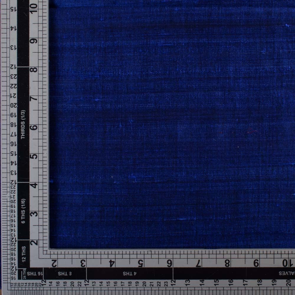 Plain Royale Blue Cotton Dupion Silk 134 GSM Handwoven Fabric