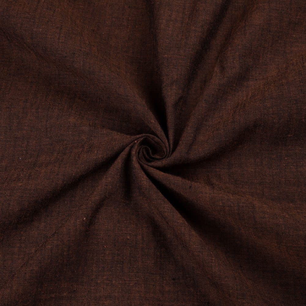 Cross Colour Brown Pure Cotton 95 GSM Handwoven Fabric
