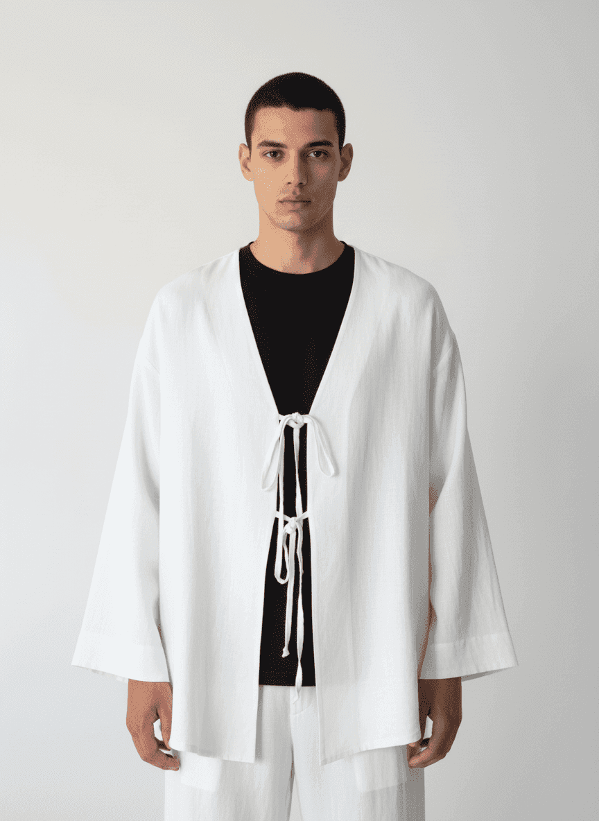 Relaxed Centre Tied Kimono Coat