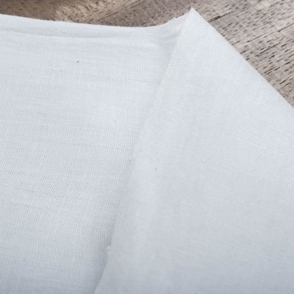 Plain Off White Pure Cotton 100 GSM Handwoven Fabric 123